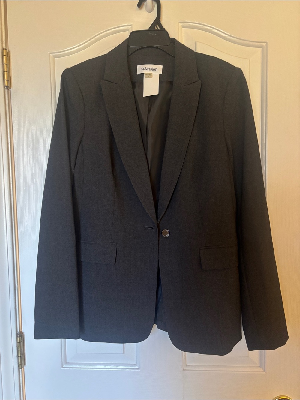 Calvin Klein Men's Charcoal Single-Button Blazer